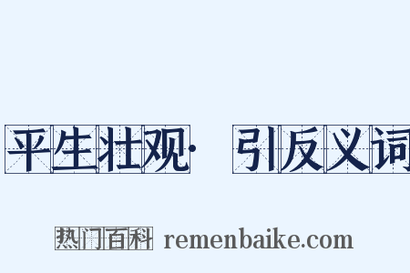 平生壮观·引反义词是什么意思的图片